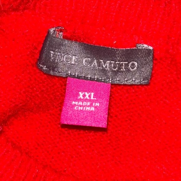 Vince Camuto Red and White Crew Neck Sweater - Picture 3 of 4